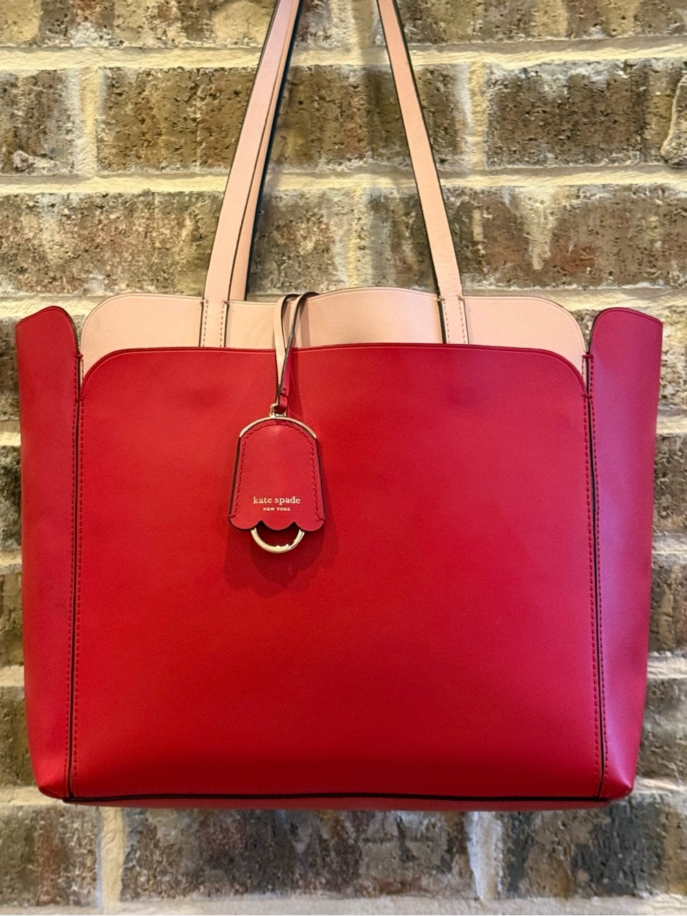 kate spade Red and Blush Colorblock Tote